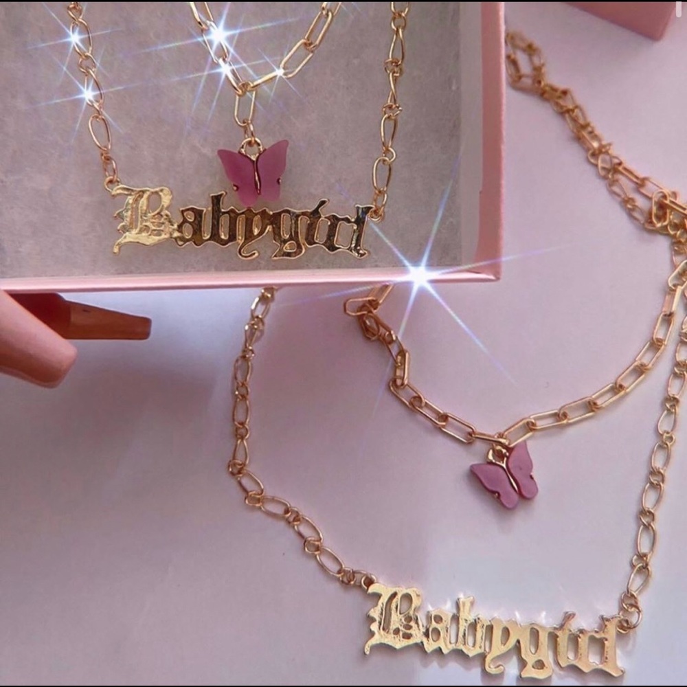 Babygirl butterfly necklace